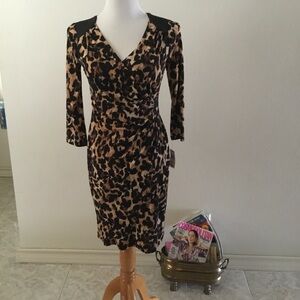 Thalia Sodi Leopard Print Midi Dress
